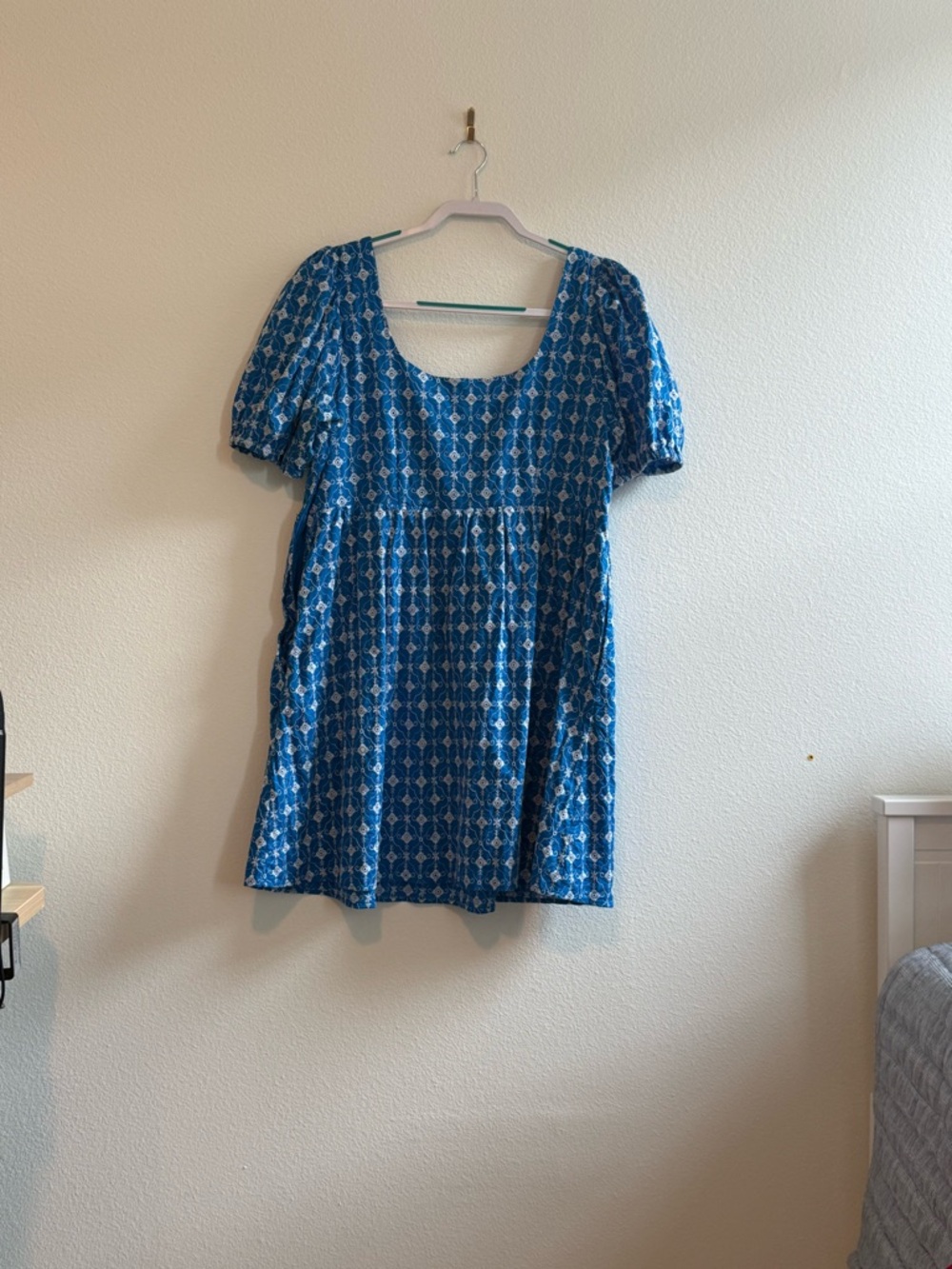 RHODE Blue Printed Square-Neck Mini Dress - Picture 3 of 3